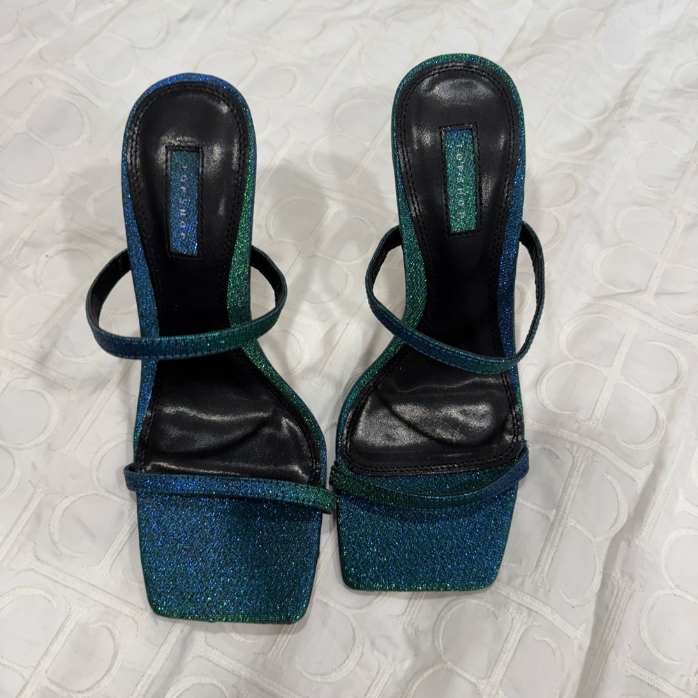 Topshop Glittery Green and Blue Heels